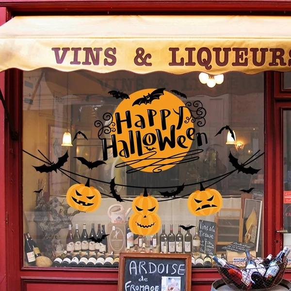 Decal 2 mặt trang trí halloween happy halloween