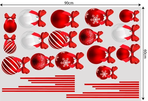 Decal trang trí combo ông già noel và hộp quà đỏ