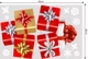 Combo decal trang trí ông già noel và hộp quà đỏ