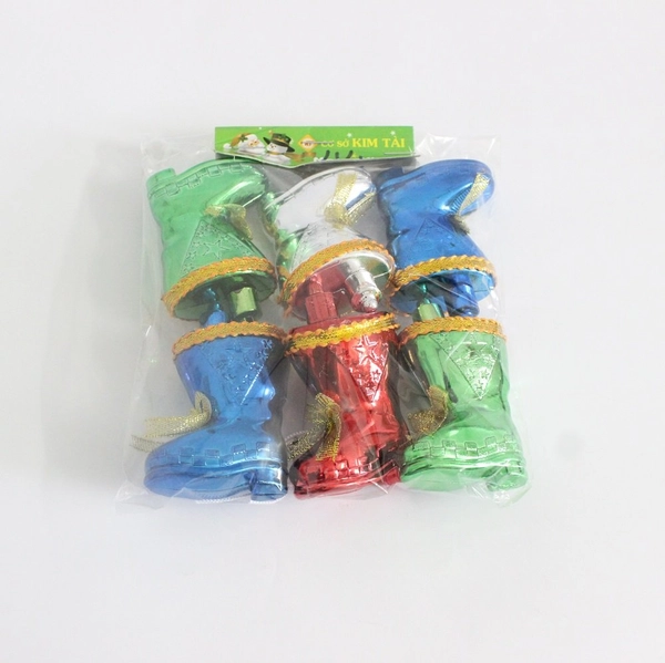 Đồ trang trí noel bộ 6 giày treo trang trí