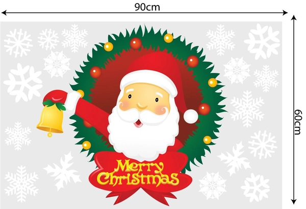 Decal trang trí combo ông già noel vui vè và đàn tuần lộc