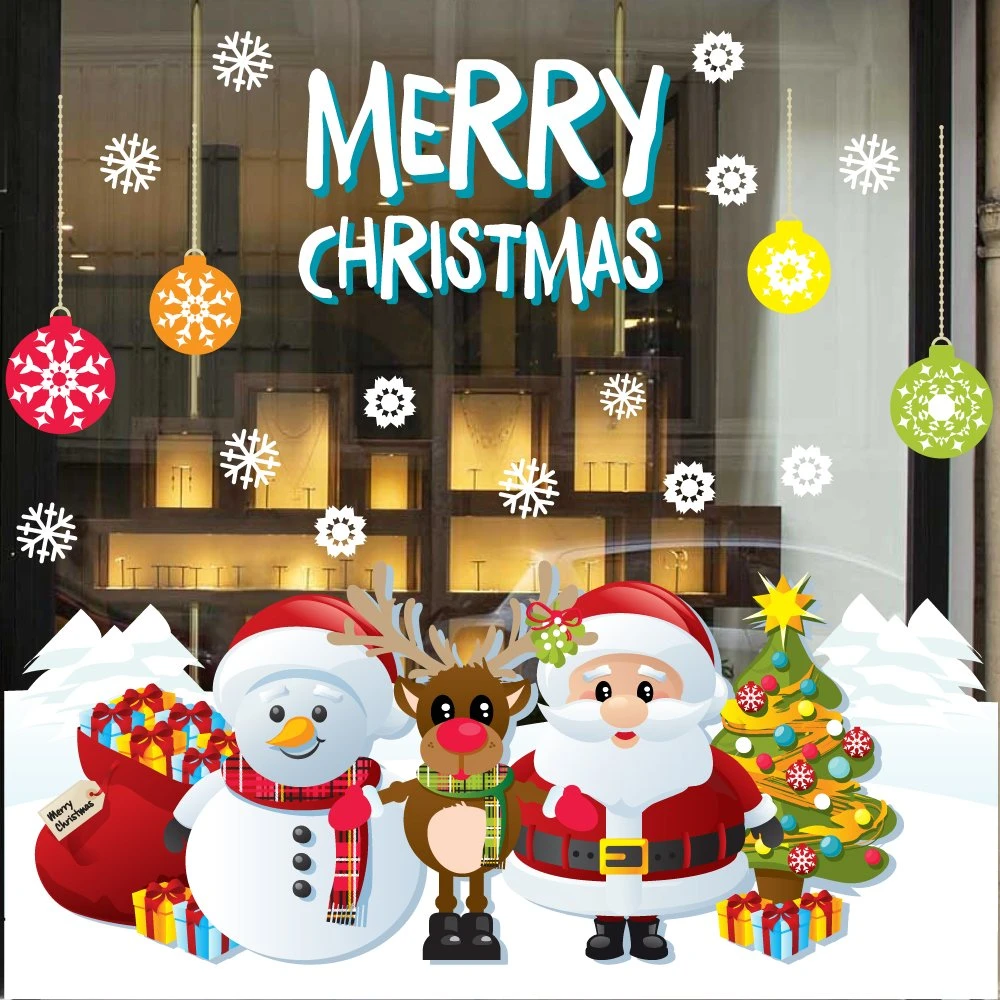 Decal trang trí ông già noel và những người bạn