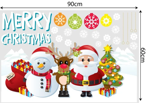 Decal trang trí ông già noel và những người bạn