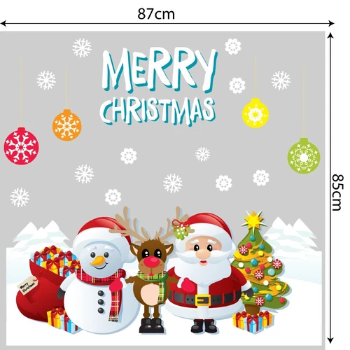 Decal trang trí ông già noel và những người bạn