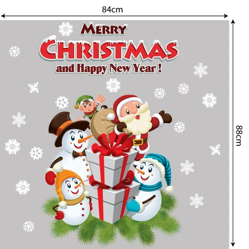 Decal trang trí ông già noel và những người bạn 3