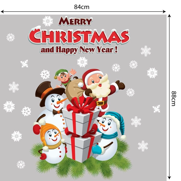 Decal trang trí ông già noel và những người bạn 3