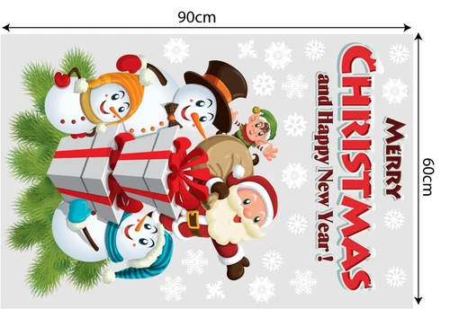 Decal trang trí ông già noel và những người bạn 3