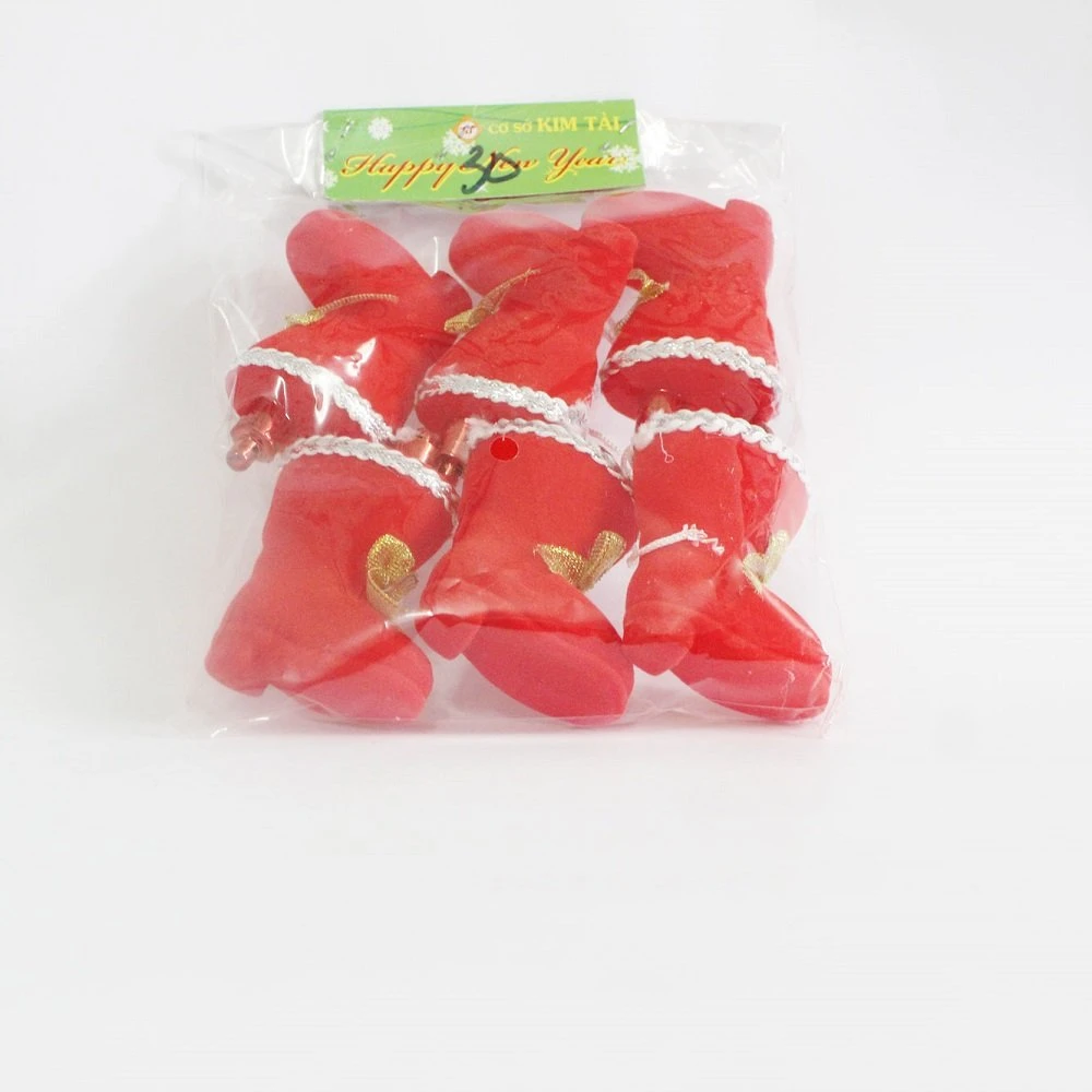Đồ trang trí noel giầy nhung đỏ size lớn