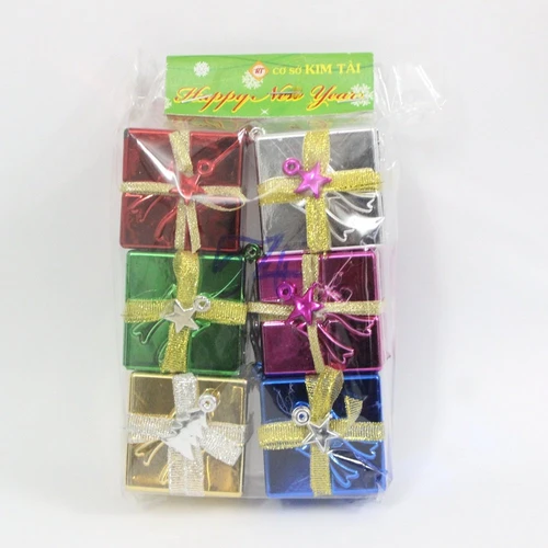 Đồ trang trí noel hộp quà treo nhiều màu