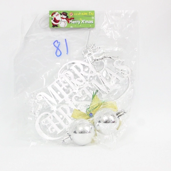 Đồ trang trí noel merry christmas và quả châu