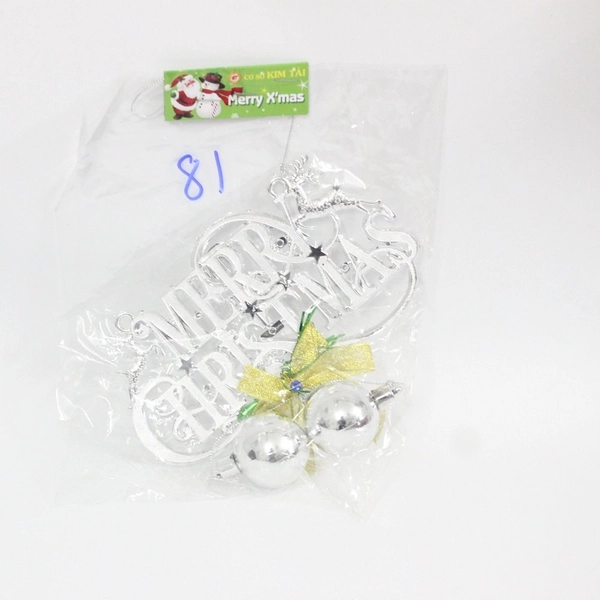 Đồ trang trí noel merry christmas và quả châu