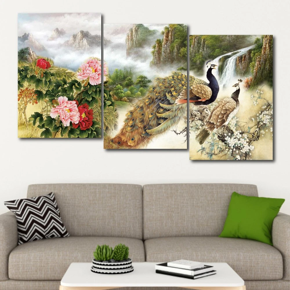 Tranh treo tường chim công cách điệu