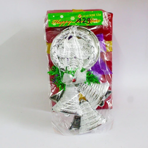 Vòng treo trang trí noel merry christmas và 3 chiếc chuông