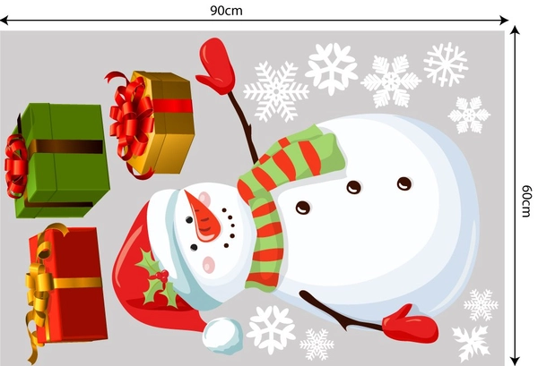 Decal trang trí combo cây thông đỏ và túi quà thần kỳ