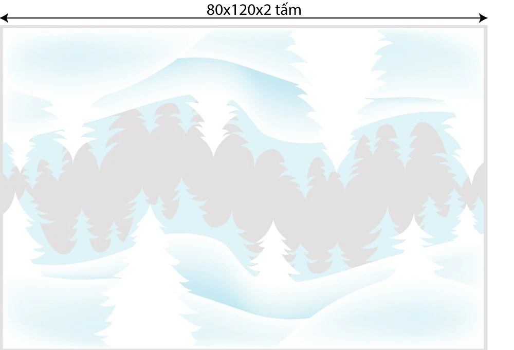 Decal trang trí combo cây thông xanh và ông già noel vui nhộn