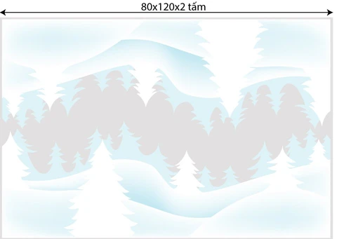 Decal trang trí combo cây thông xanh và ông già noel vui nhộn