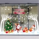 Decal trang trí combo cây thông xanh và ông già noel vui nhộn