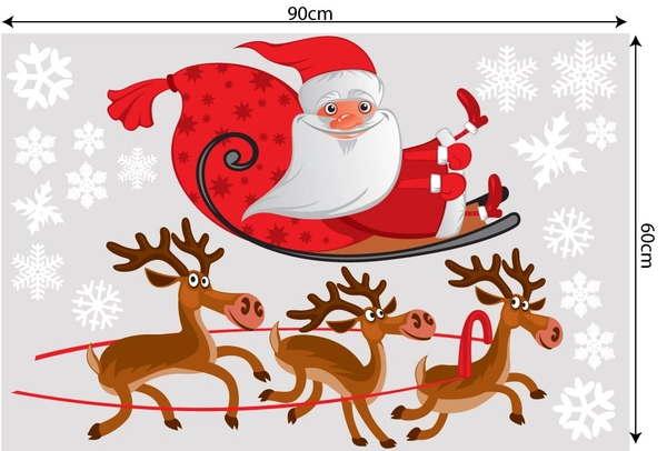 Decal trang trí combo merry Christmas và người tuyết