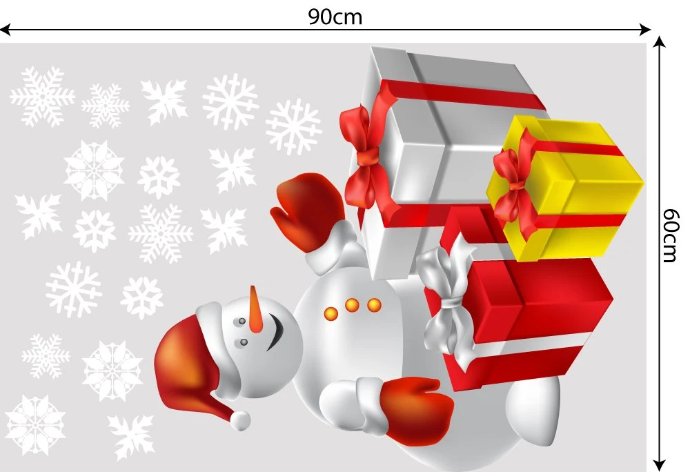 Decal trang trí combo ông già noel và cây thông xanh