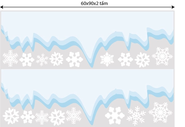 Decal trang trí combo ông già noel và cây thông xanh