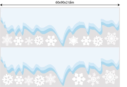Decal trang trí combo ông già noel và cây thông xanh