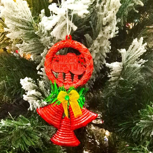 Set 2 vòng treo trang trí noel merry christmas kèm chuông