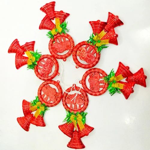 Set 2 vòng treo trang trí noel merry christmas kèm chuông