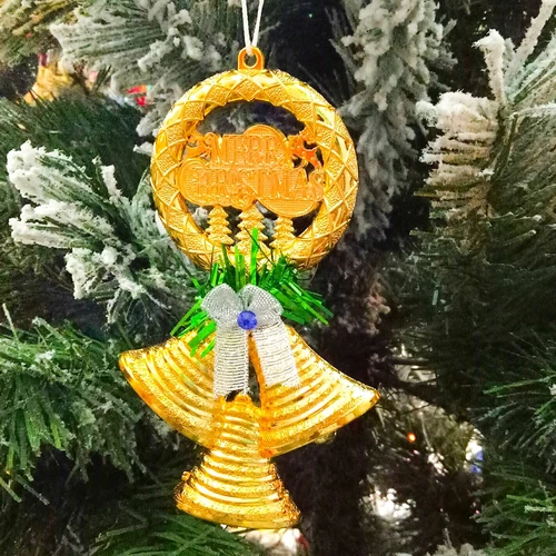 Set 2 vòng treo trang trí noel merry christmas kèm chuông
