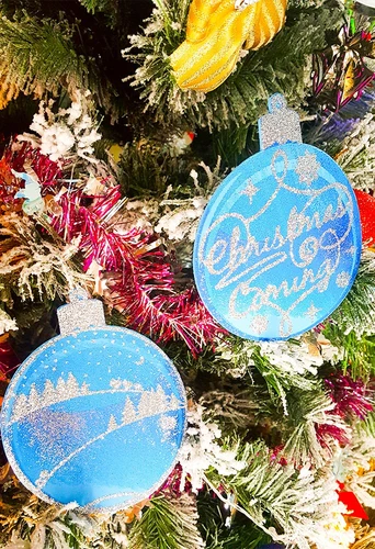 Đồ trang trí noel quả châu dán