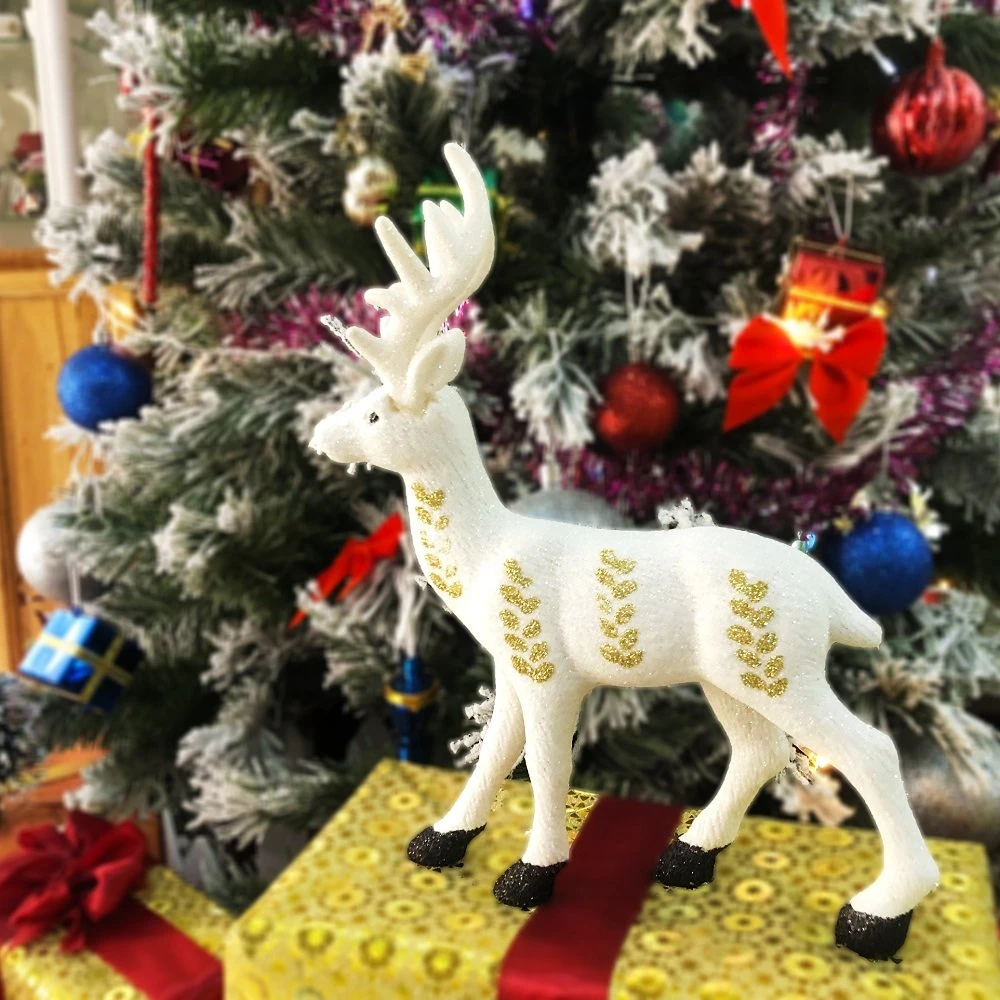 Đồ trang trí noel tuần lộc trắng