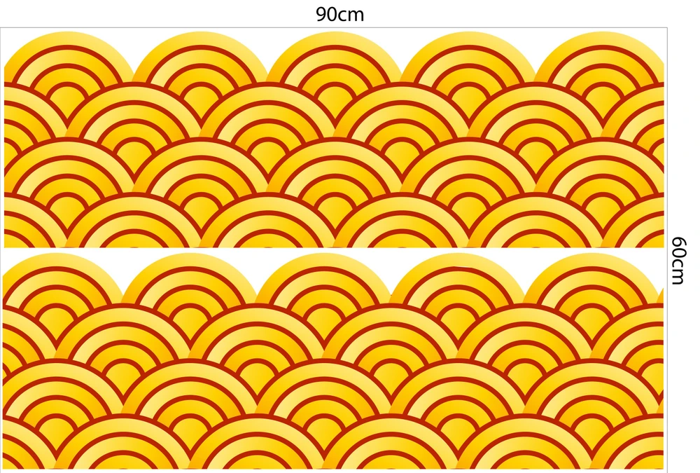 Decal dán chân tường họa tiết vàng