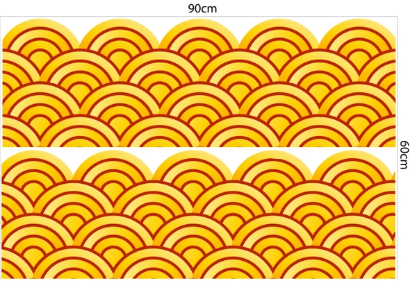 Decal dán chân tường họa tiết vàng