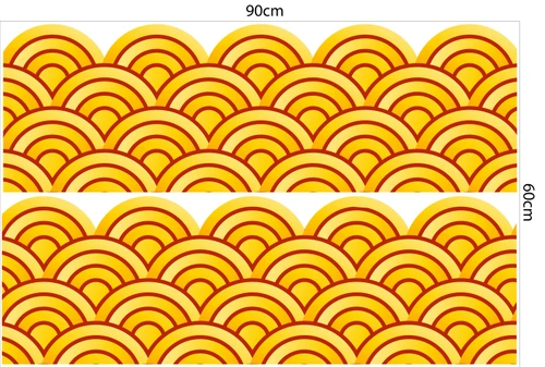 Decal dán chân tường họa tiết vàng