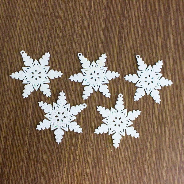 Đồ trang trí noel bộ 5 bông tuyết kim tuyến