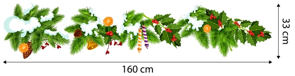 Decal trang trí noel lá tầm gửi