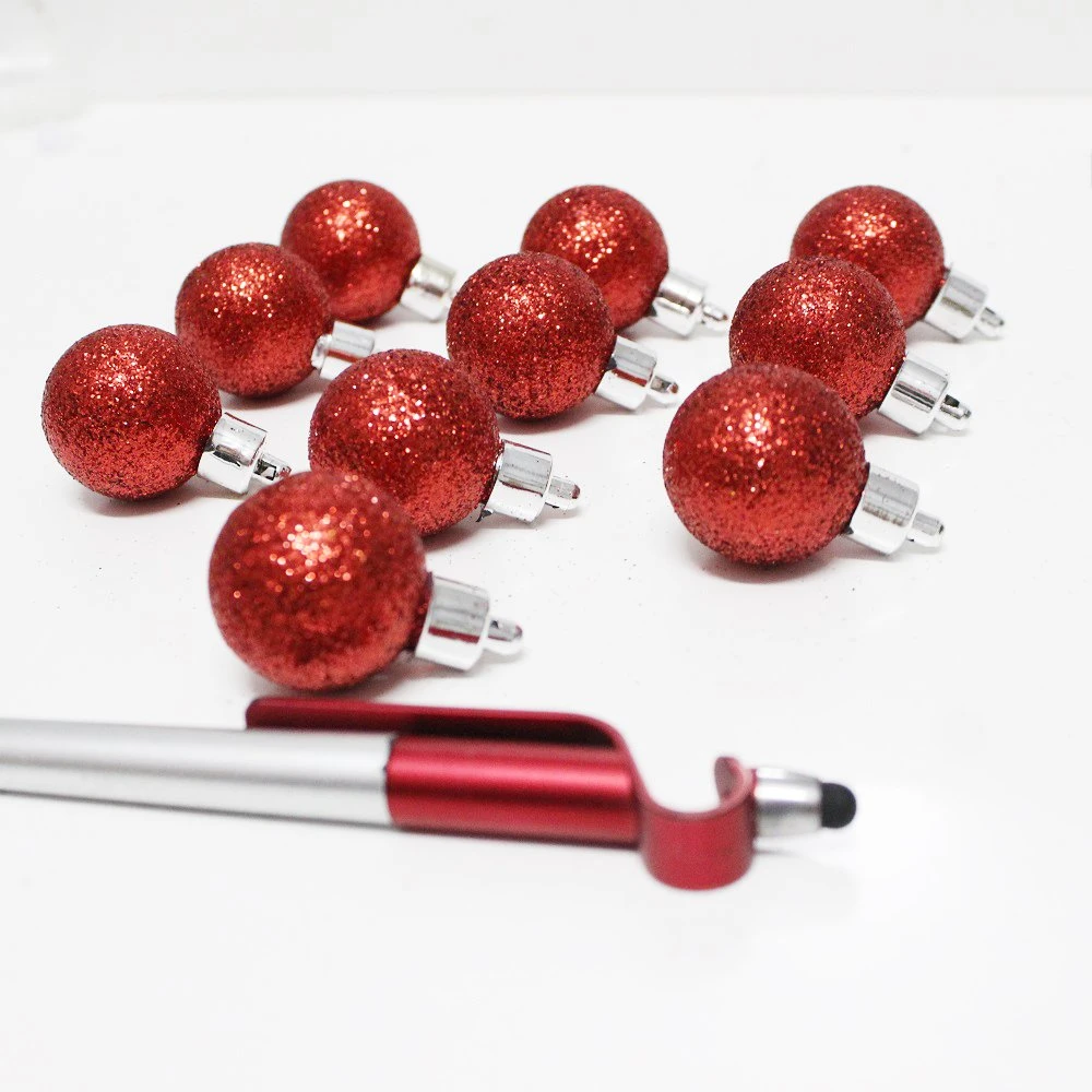 Đồ trang trí 10 quả châu kim tuyến size 3cm