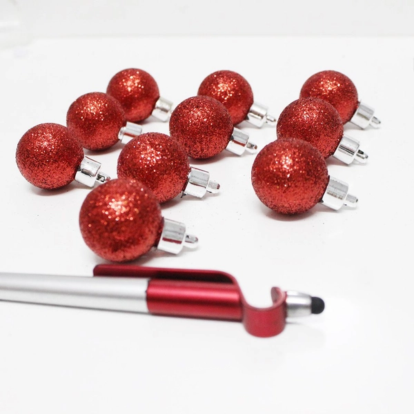 Đồ trang trí 10 quả châu kim tuyến size 3cm