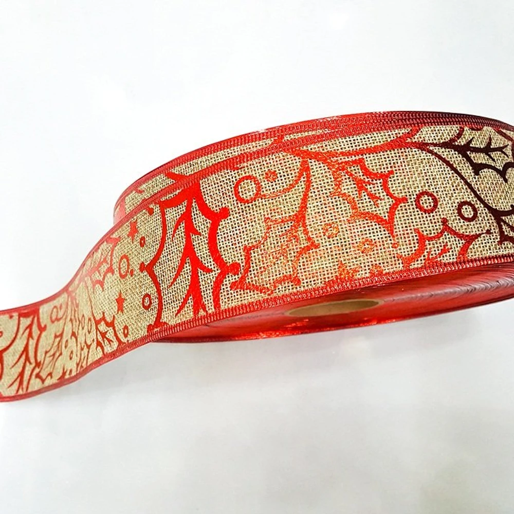 Đồ trang trí noel 10m dây ruy băng họa tiết