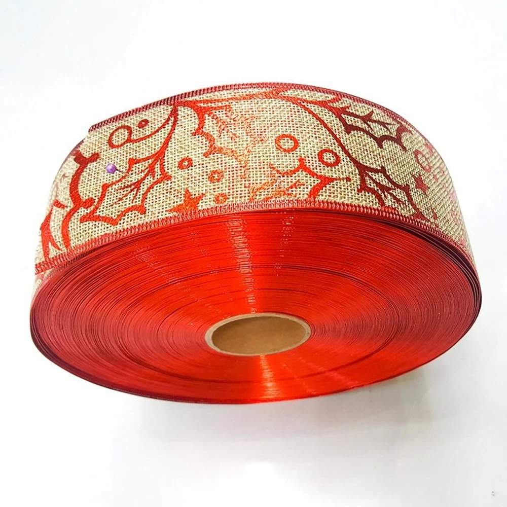 Đồ trang trí noel 10m dây ruy băng họa tiết