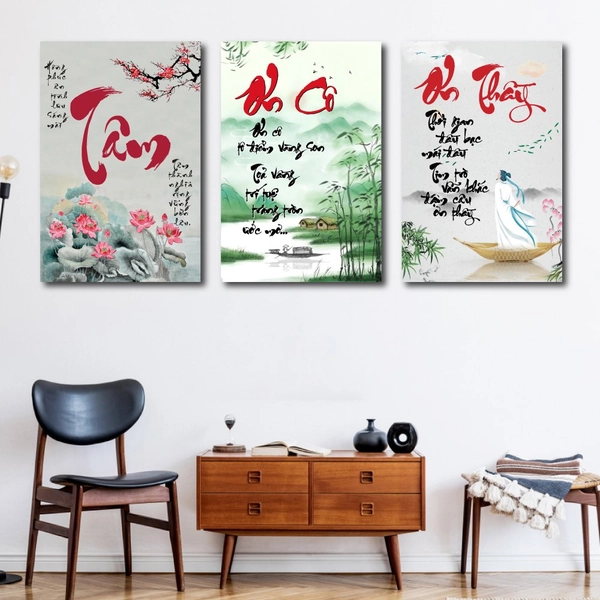 Tranh treo tường thư pháp nhớ ơn thầy cô