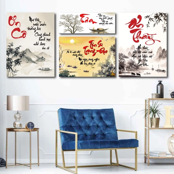 Tranh treo tường thư pháp nhớ mãi công ơn thầy cô