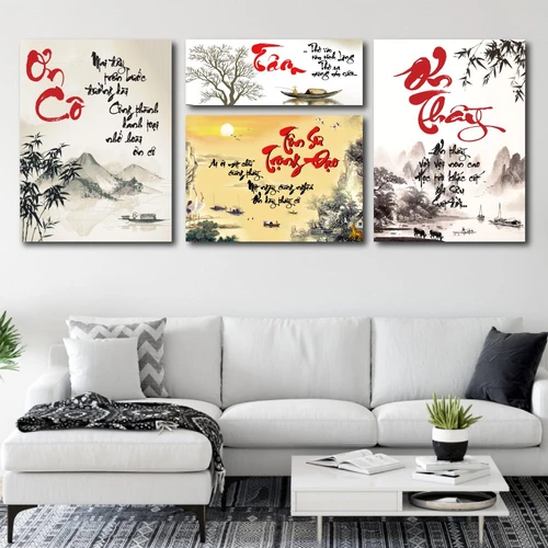 Tranh treo tường thư pháp nhớ ơn thầy cô mẫu 2