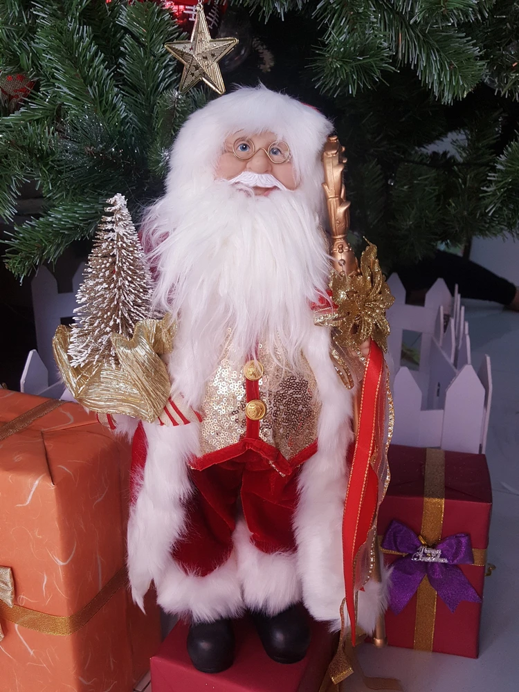 Đồ trang trí noel mô hình ông già noel kim sa