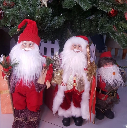 Đồ trang trí noel mô hình ông già noel kim sa