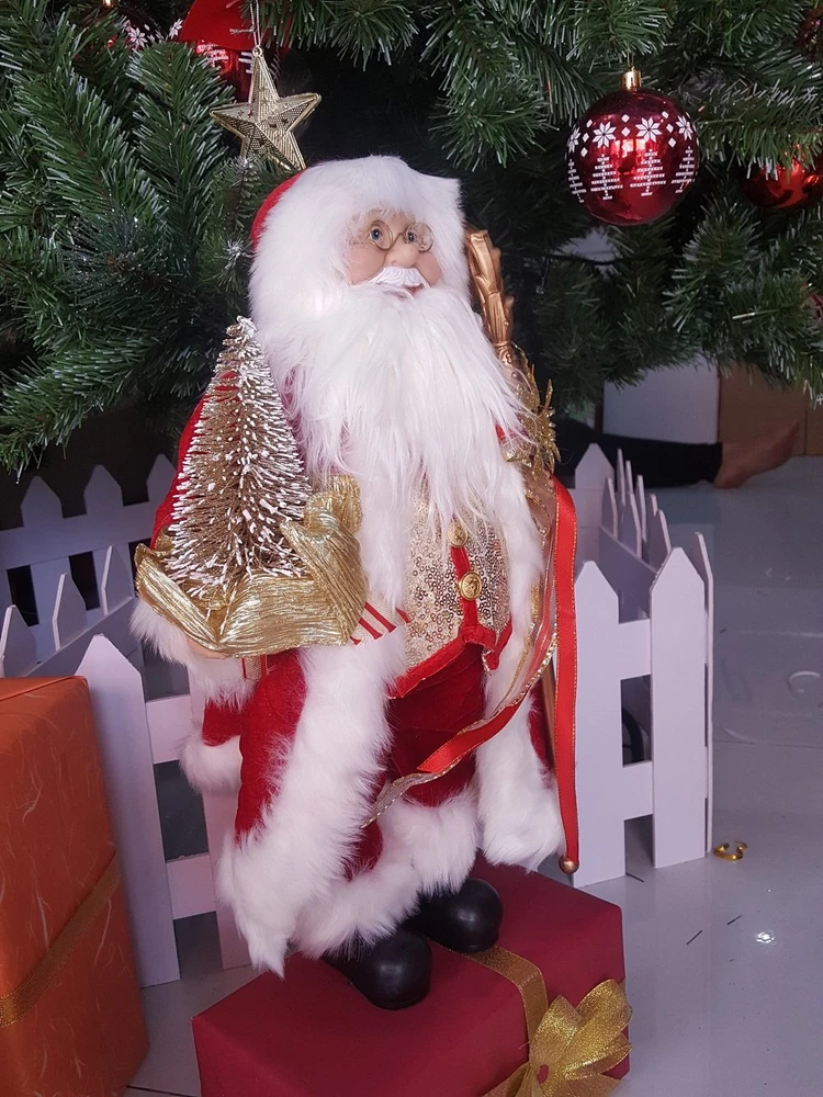 Đồ trang trí noel mô hình ông già noel kim sa