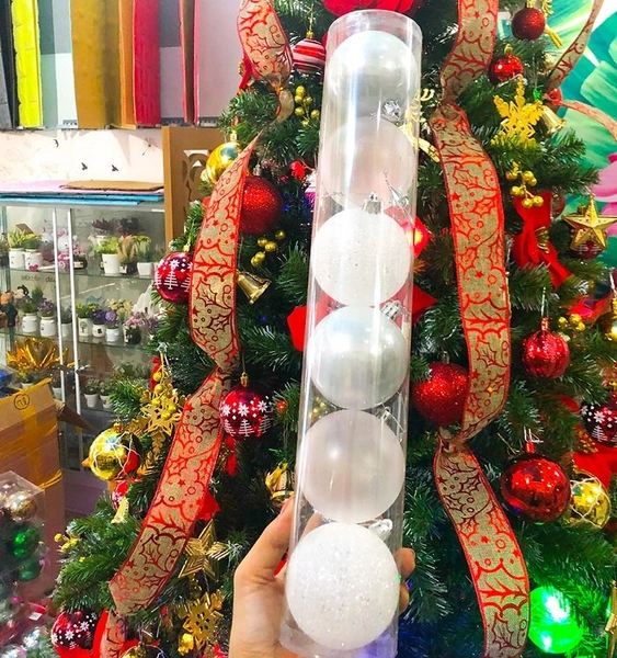 Hộp 6 trái châu 8cm trang trí