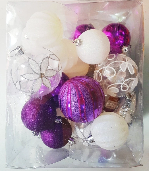 Hộp quả châu nhiều màu trang trí noel