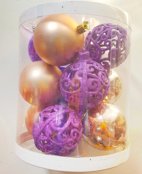 Hộp quả châu nhiều màu trang trí noel
