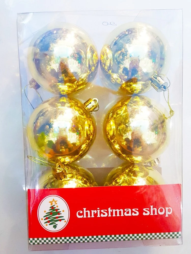 Hộp 6 quả châu 6cm trang trí noel