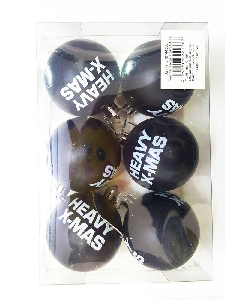 Hộp 6 quả châu 6cm trang trí noel